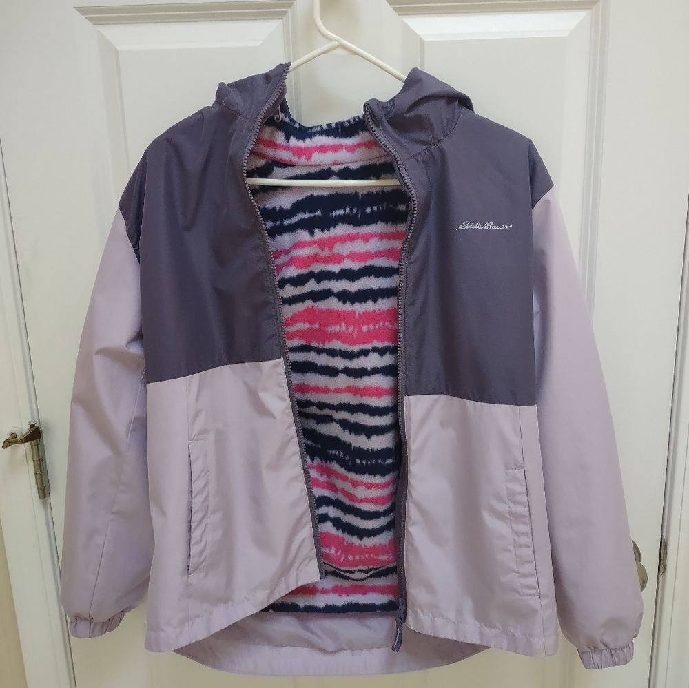 Like New Eddie Bauer Purple and Lavender Kids L Dual lined Jacket